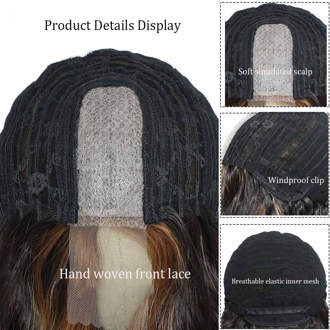 Lace Front Center Split Synthetic Long Wavy Wig