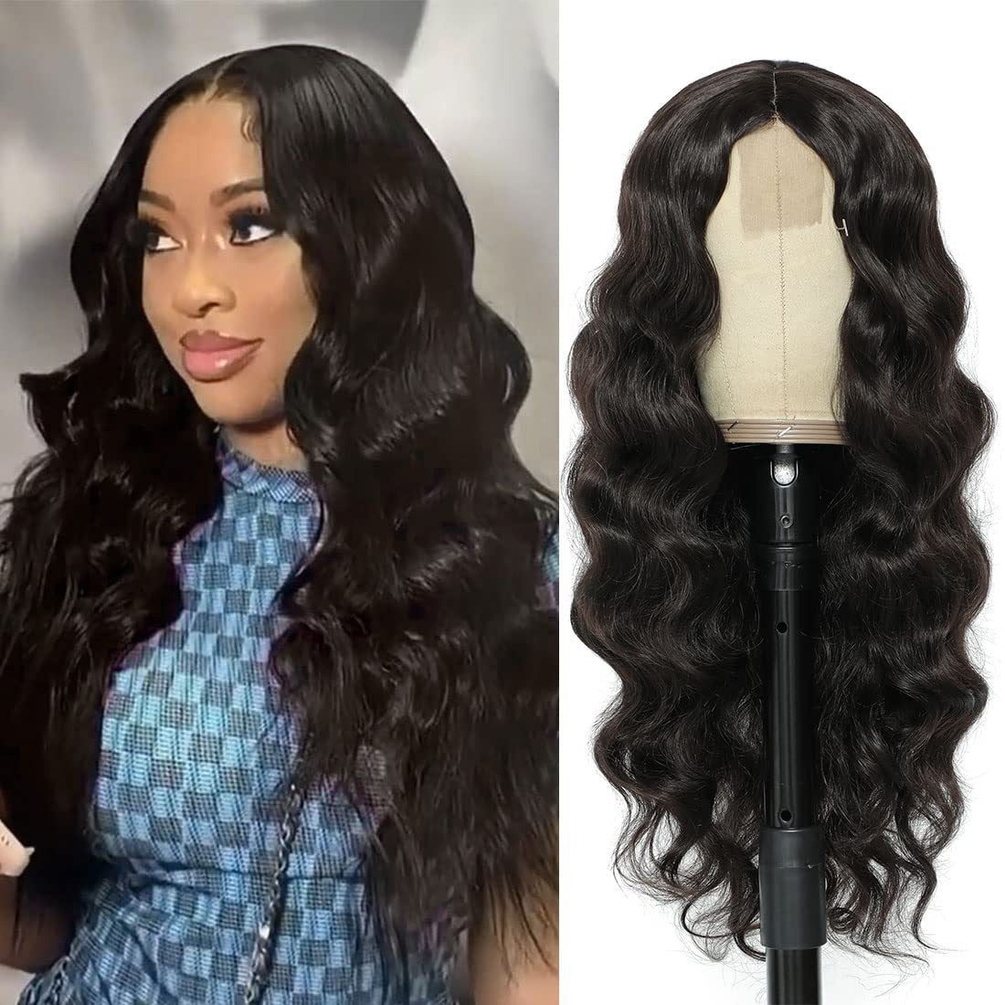 Lace Front Center Split Synthetic Long Wavy Wig