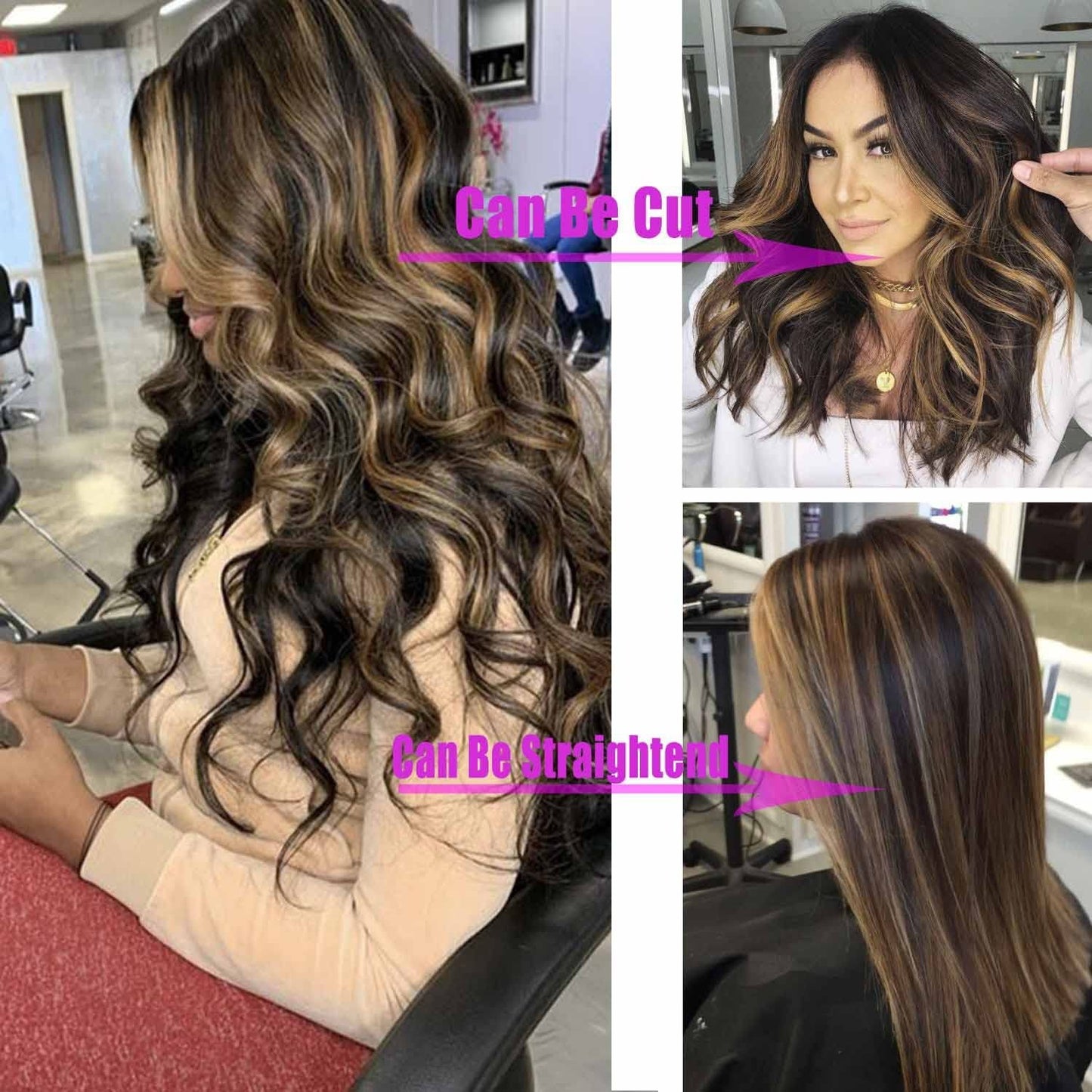 Lace Front Center Split Synthetic Long Wavy Wig