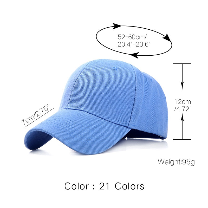 Unisex Classic Baseball Cap in Assorted Colors