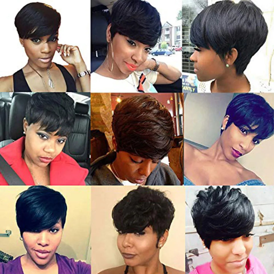 Short Pixie Cut Straight Human Hair Wig