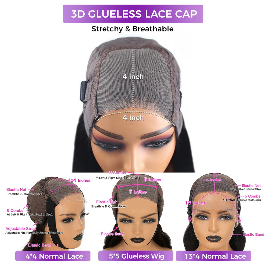 Wear And Go Glueless HD Transparent Lace Front Body Wave Brazilian Preplucked Wig