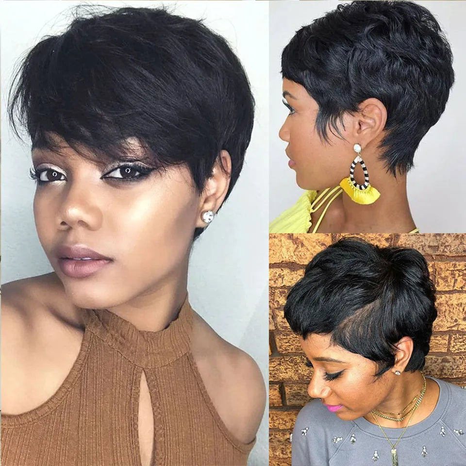 Short Pixie Cut Straight Human Hair Wig