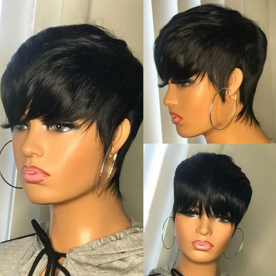 Short Pixie Cut Straight Human Hair Wig