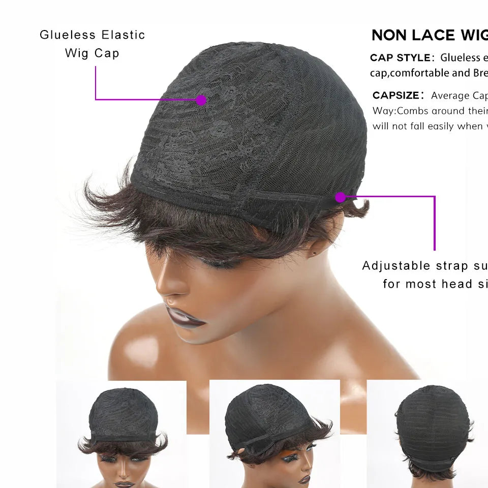Short Pixie Cut Straight Human Hair Wig