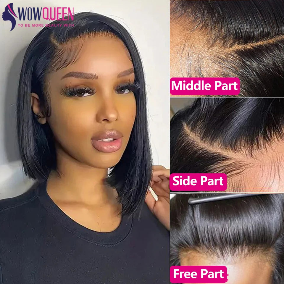 Wear And Go Glueless Straight Pre Cut Human Hair Bob Wig