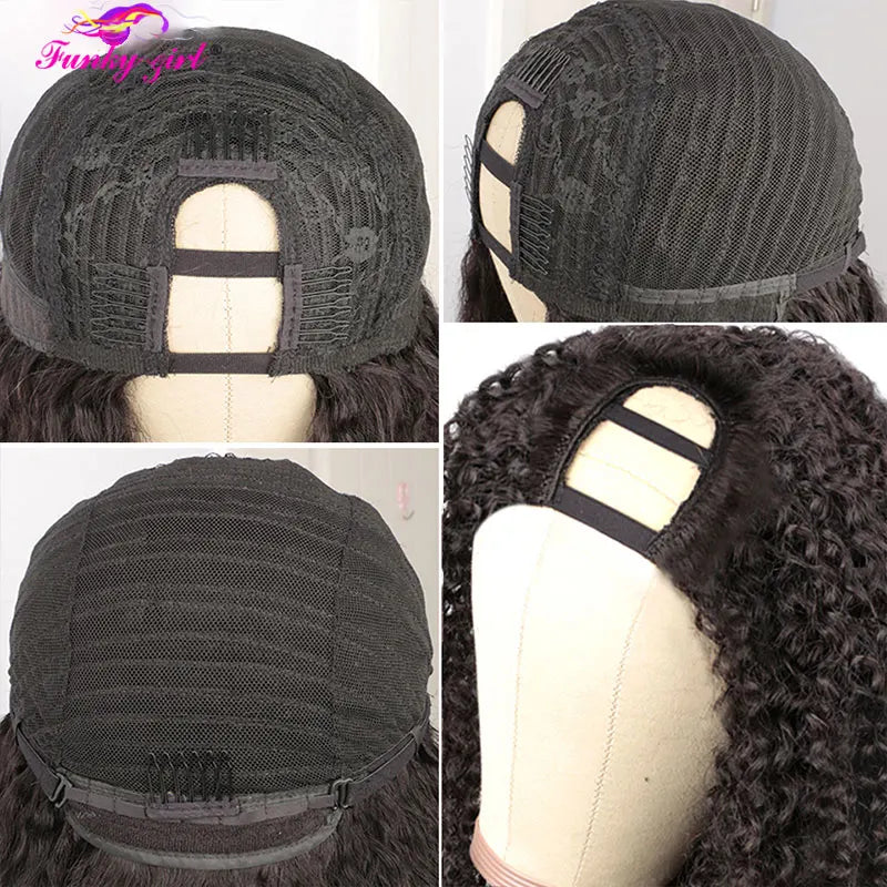 Kinky Curly U Part Brazilian Human Hair Wig