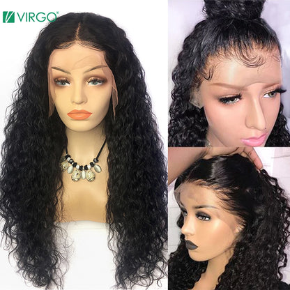 Brazilian Water Wave Transparent HD Lace Front Human Hair Wig for Women