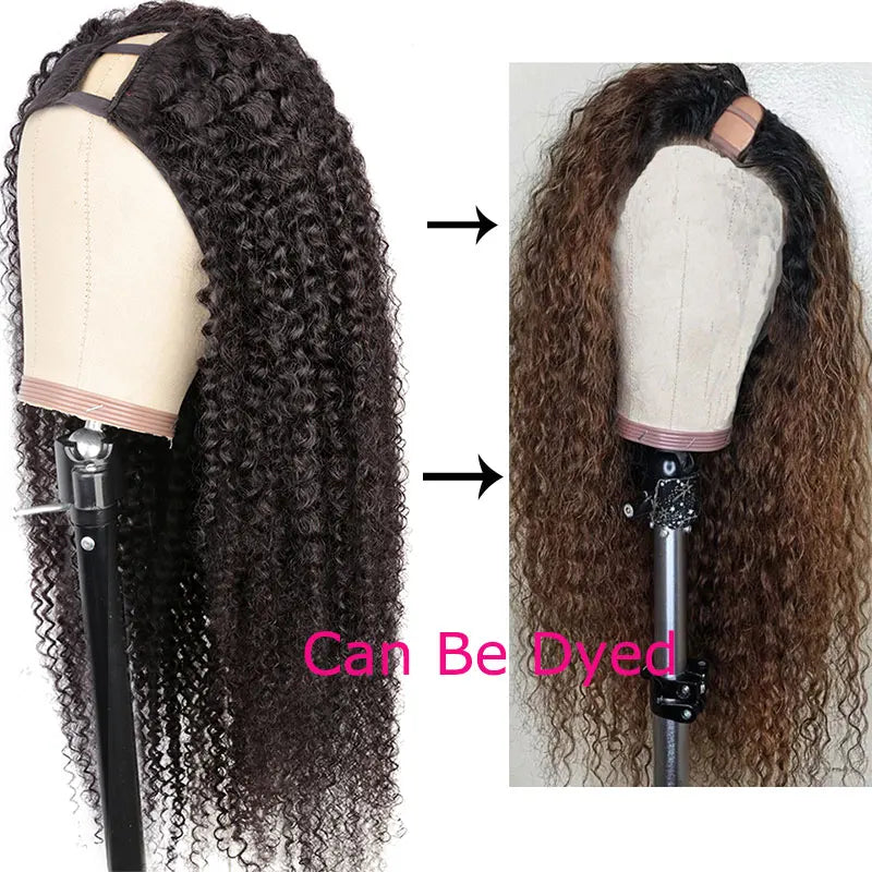 Kinky Curly U Part Brazilian Human Hair Wig