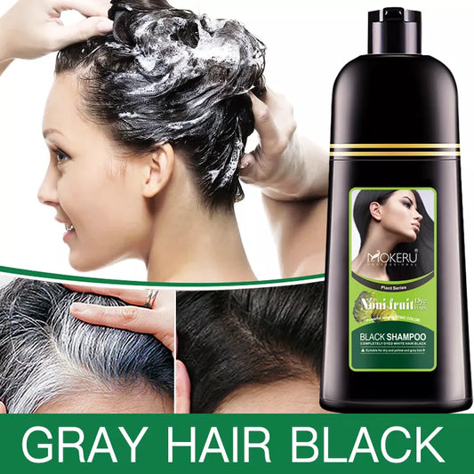 Mokeru Organic Natural Fast Noni Plant Essence Black Hair Color Dye Shampoo For Cover Gray Hair