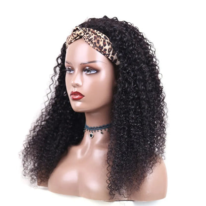 Kinky Curly Brazilian Headband Human Hair Wig