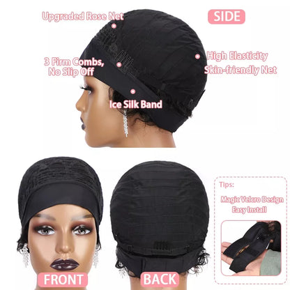 Short Headband Water Wave Brazilian Human Hair Wigs For Black Woman