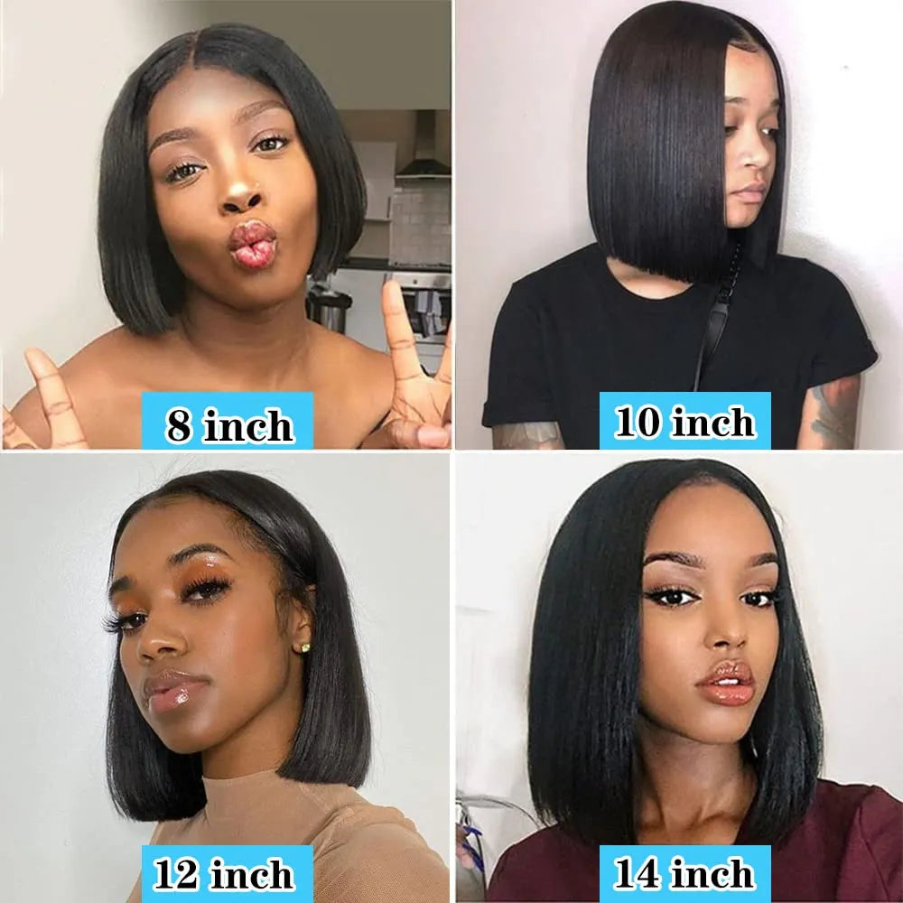 Straight Natural Color U Part Human Hair Bob Wig