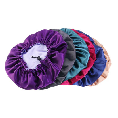 Reversible Satin Bonnet Hair Caps Double Layer Adjust Sleep Night Cap