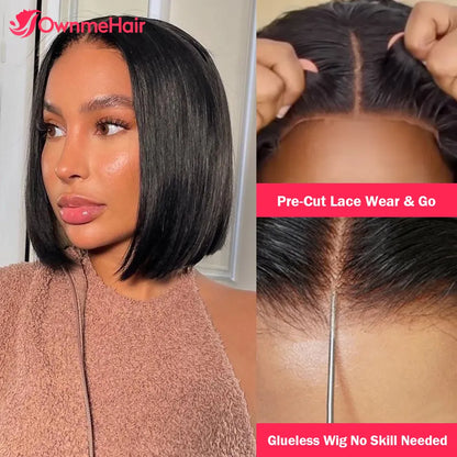 Wear Go Glueless Wig Straight Pre Cut Pre Plucked Human Hair Wig