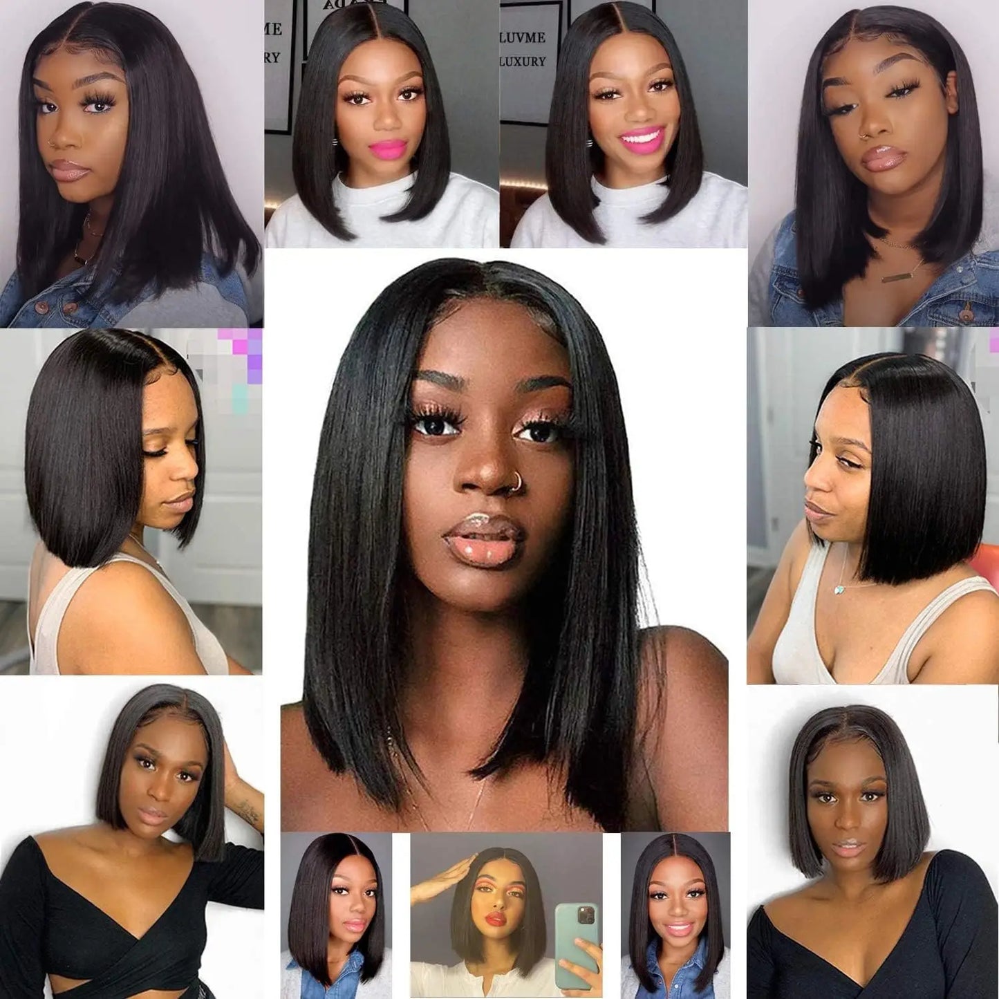 Straight Natural Color U Part Human Hair Bob Wig